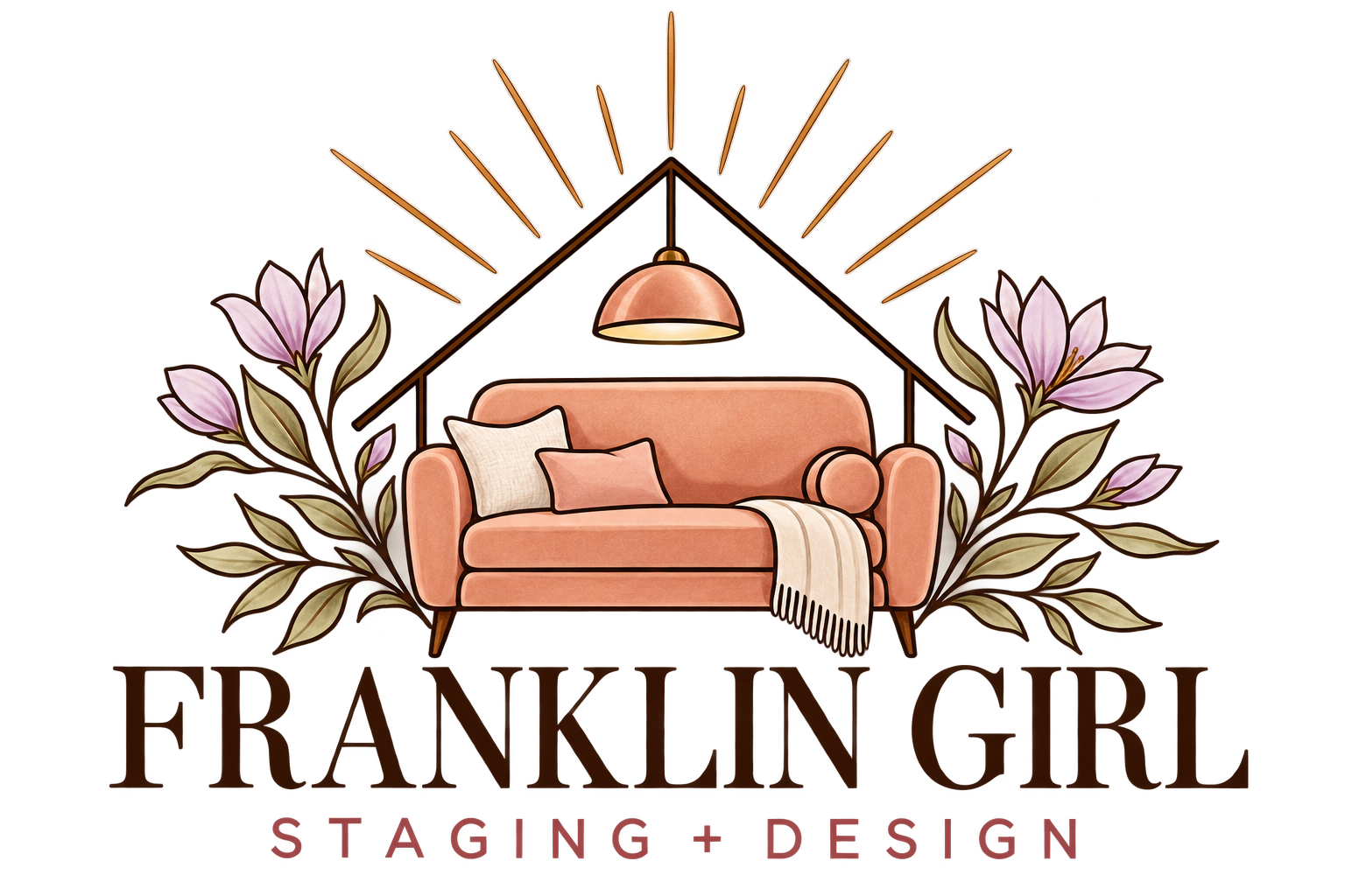 Franklin Girl Staging + Design illustrated logo